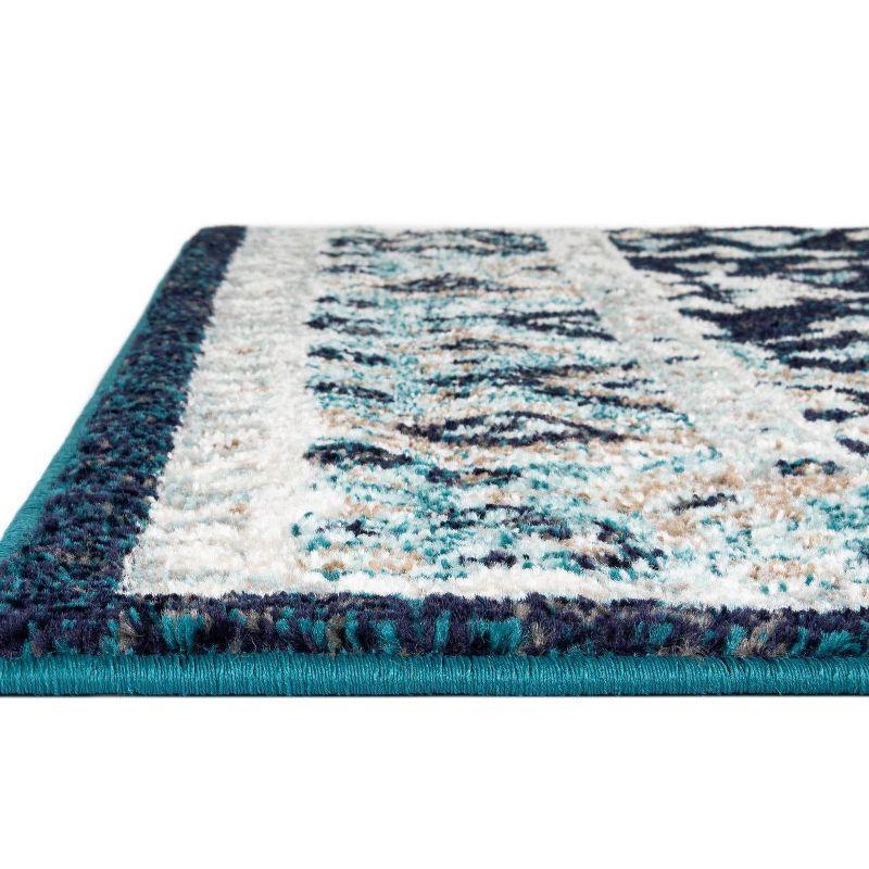 Unique Loom Penrose Collection Area Rug - Krystle (5' 3" x 8' Rectangle Navy Blue/Beige)
