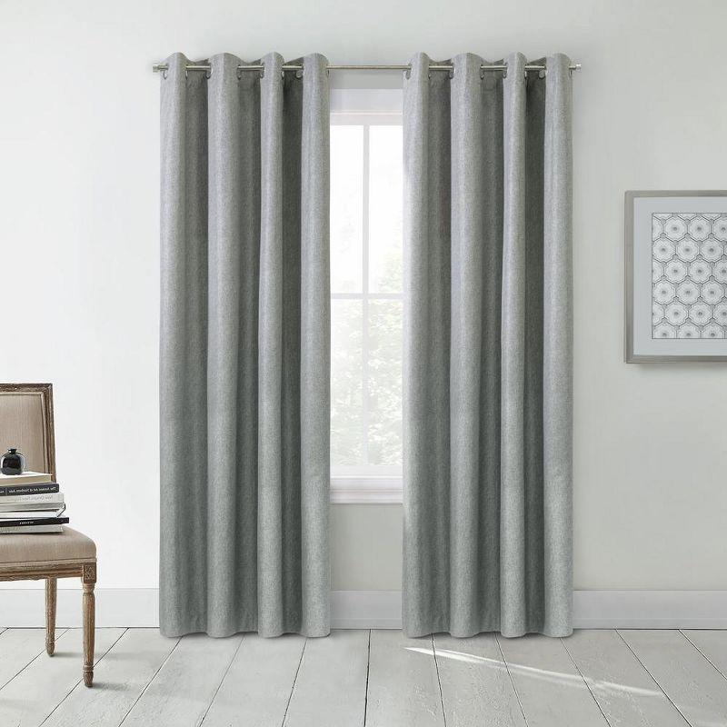 Thermaplus Denver 100% Blackout Grommet Exclusive Curtains for Livingroom Taupe Grey