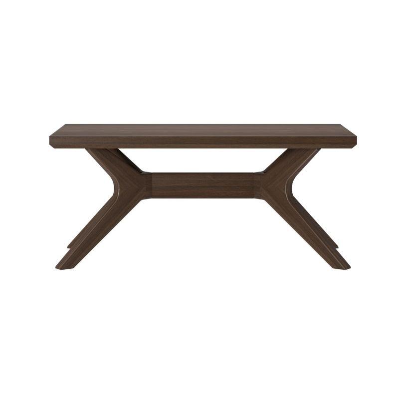 Plank+Beam Solid Wood Cross Leg Rectangular Coffee Table, 40" Coffee Table for Living Room, Walnut
