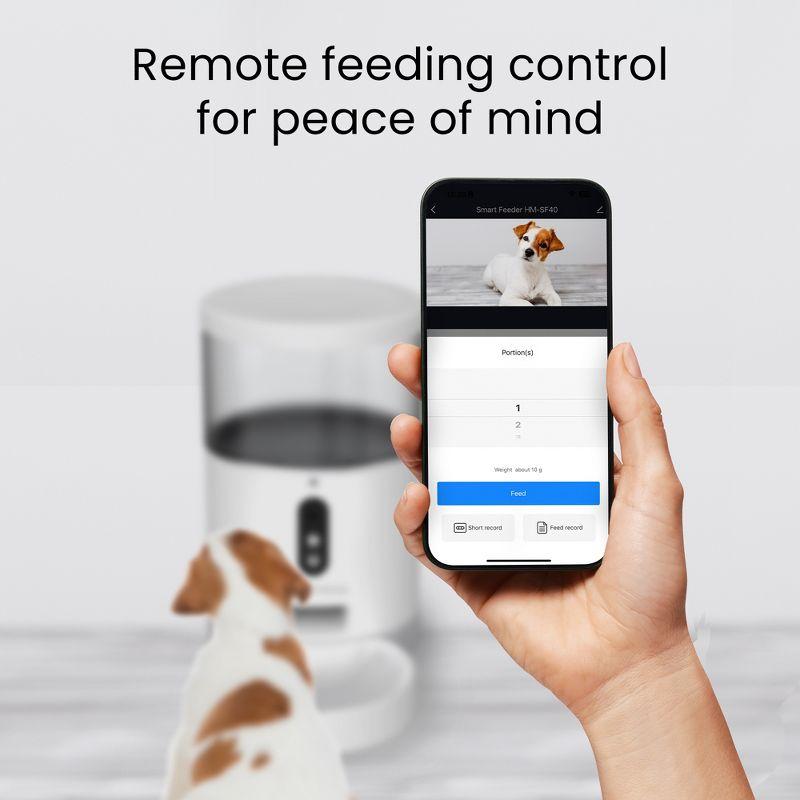 Smart 4L White Automatic Pet Feeder with Wi-Fi Control