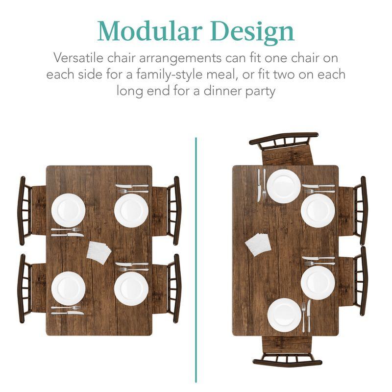 Best Choice Products 5-Piece Indoor Modern Metal Wood Rectangular Dining Table Furniture Set w/ 4 Chairs - Drift Brown