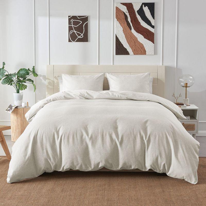 Faux Linen Duvet Cover Set