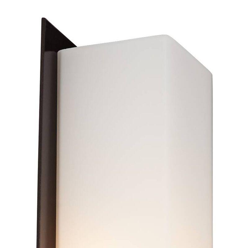 Possini Euro Design Midtown Modern Wall Light Bronze Metal Hardwire 23 1/2" 2-Light Fixture White Glass Shade for Bedroom Bathroom Living Room Vanity