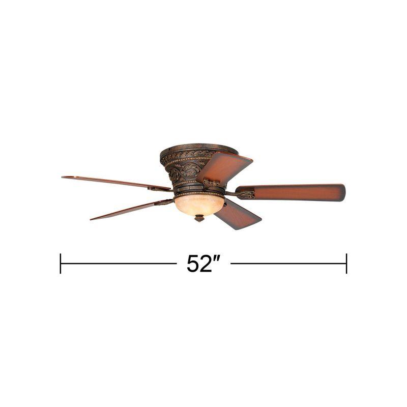 52" Golden Bronze Traditional Ceiling Fan with Frosted Glass Light