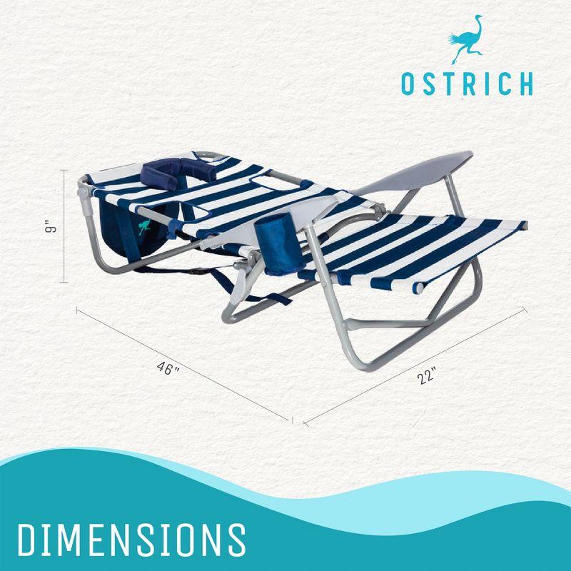 Ostrich Ostrich Chaise Lounge, Portable Facedown Beach Camping Pool Tanning Chair