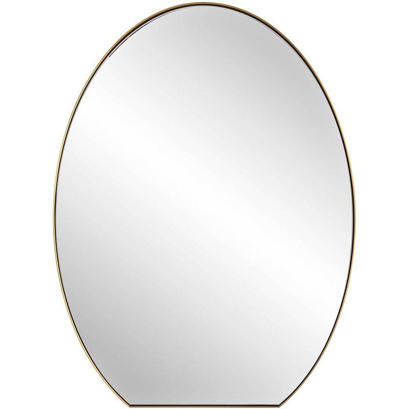 Brass Oval Mirror with Slim Metal Frame