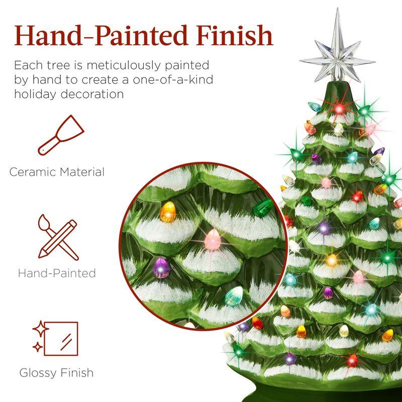 Best Choice Products 18in Ceramic Christmas Tree, Pre-lit Hand-Painted Holiday Decor w/ 93 Lights