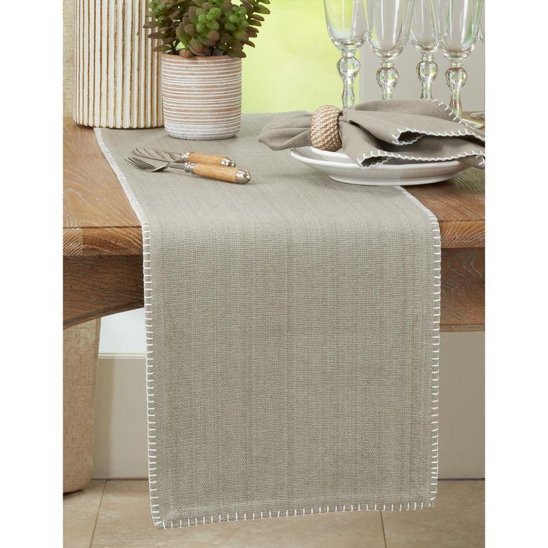 Saro Lifestyle Whipstitch Cotton Table Runner