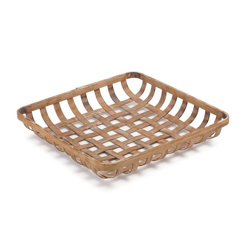 Rustic Square Bamboo Woven Decorative Tray Set