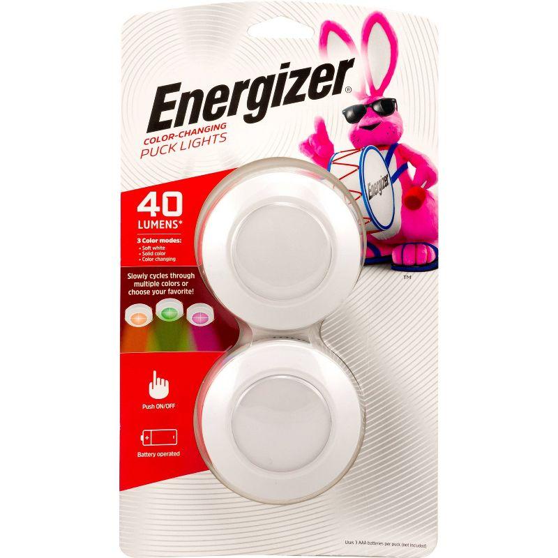 Energizer Battery Operated Color-Changing LED Tap Lights 2-Pack