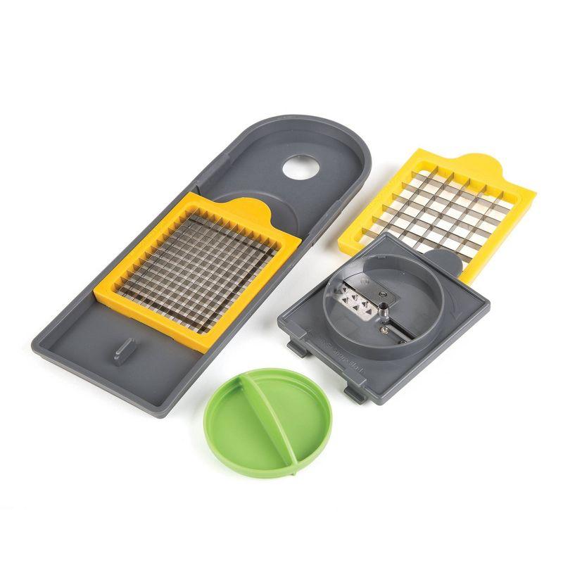 Prepworks Veggie Chopper Dicer and Spiralizer: Manual Food Chopper with Container, 3 Blades, Dishwasher-Safe