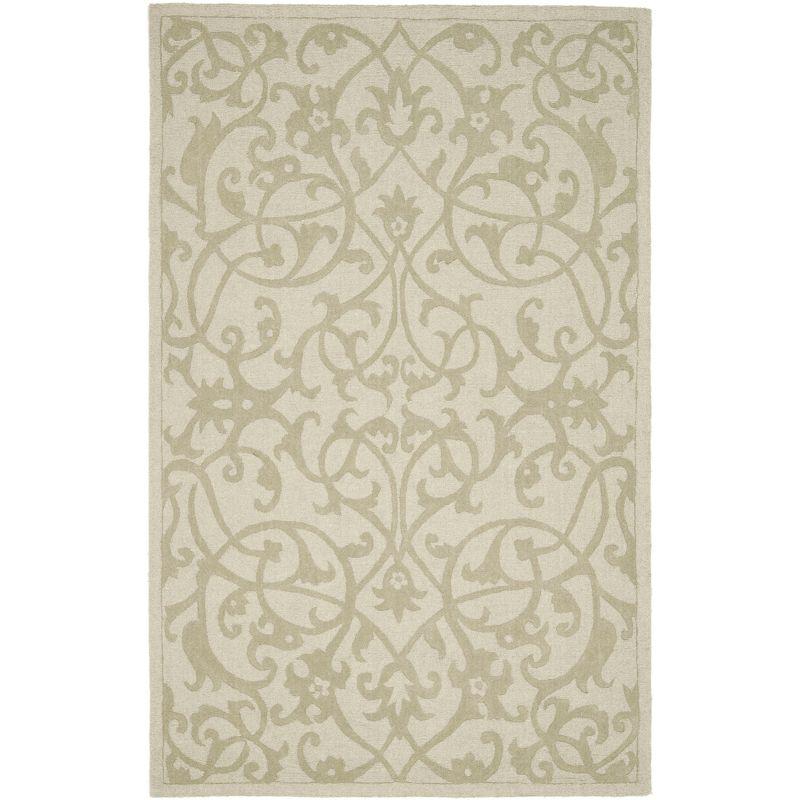 Sage Green Hand-Tufted Wool Rectangular Area Rug