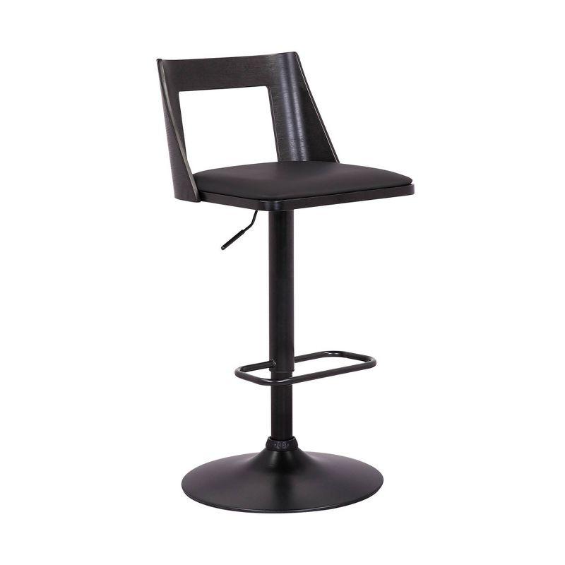 Milan Adjustable Swivel Faux Leather Metal Barstool - Armen Living