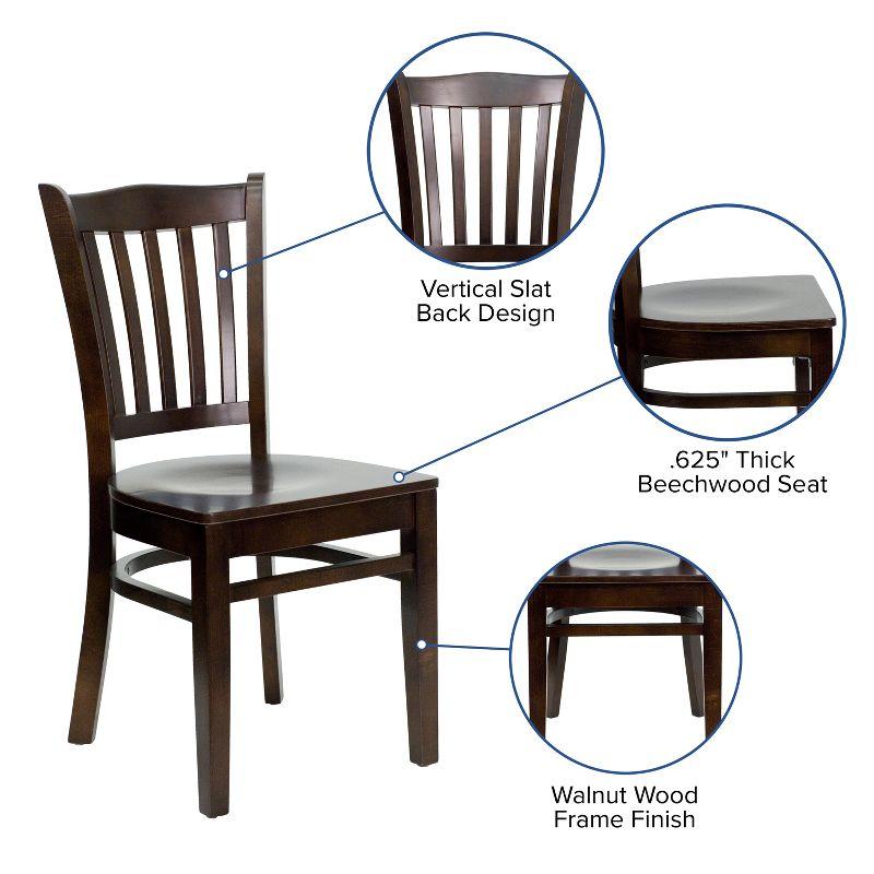 Classic Windsor High Slat Back Walnut Wood Side Chair