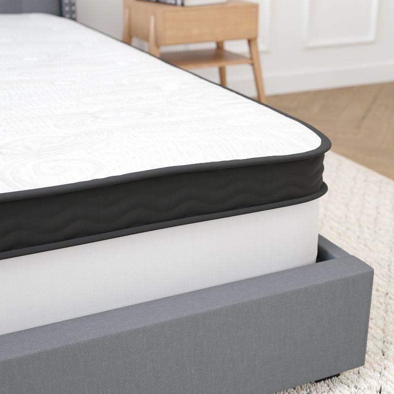 Merrick Lane Hulen 12 Inch Hybrid Pocket Spring & CertiPUR-US Certified Memory Foam Mattress