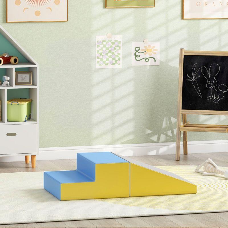 Soozier 2 Piece Climb and Crawl Activity Play Set Soft Secure Foam Playset for Toddler Preschooler Indoor Play Equipment Baby Learning Toys Multicolor