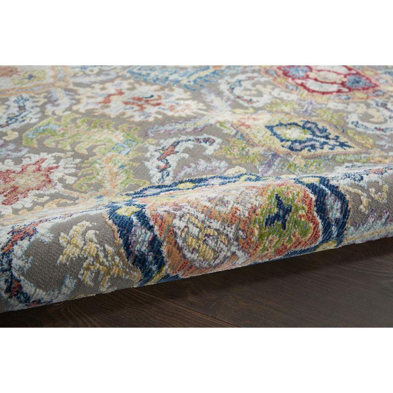 Nourison Global Vintage Traditional Bordered Indoor Area Rug Grey/Multicolor 4' x 6'