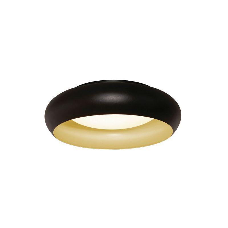 Kayce 12" Black and Gold LED Flush Mount Light