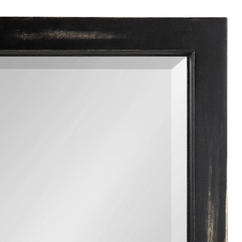 26" x 32" Hogan Windowpane Wall Mirror Black - Kate & Laurel All Things Decor: Modern Rectangular, No Assembly, Wood Frame