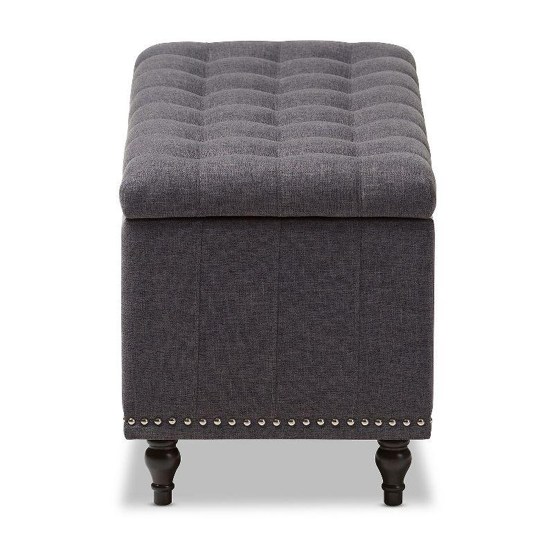 Kaylee Modern Classic Fabric Upholstered Button - Tufting Storage Ottoman Bench - Baxton Studio