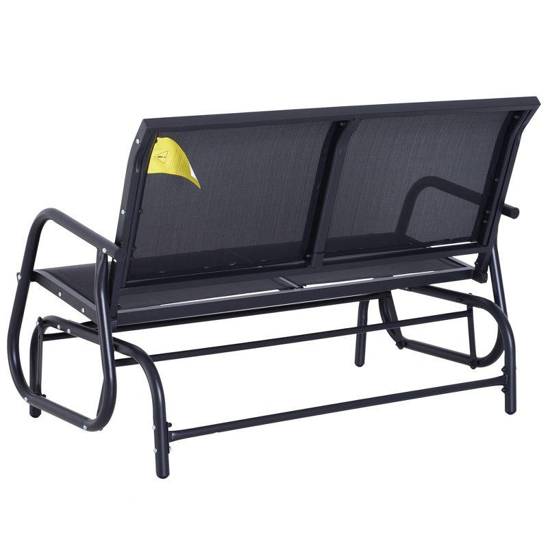 Soothing Mesh Ventilated Outdoor Glider Bench in Black