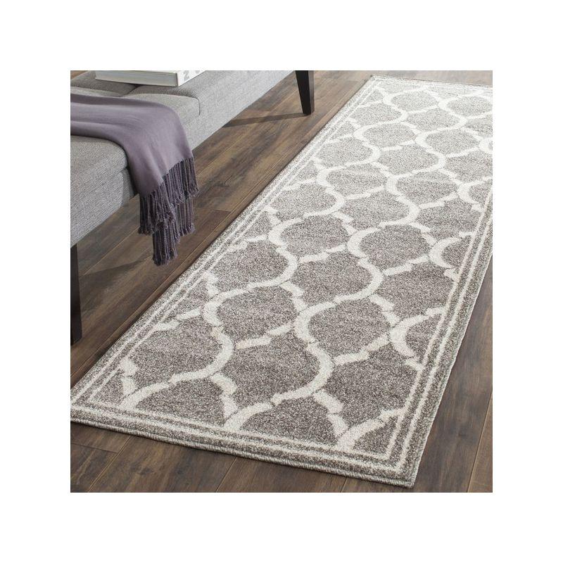 Amherst AMT415 Power Loomed Indoor Runner Rug - Dark Grey/Beige - 2'3"x9' - Safavieh