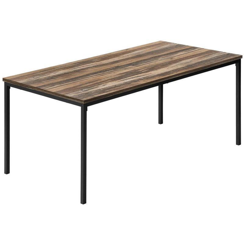 Monarch Specialties Table Set 3pcs Set Coffee End Black Metal Brown Reclaimed Laminate Contemporary Modern