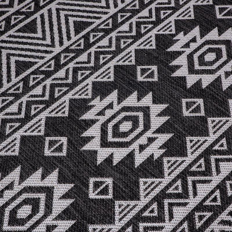 World Rug Gallery Distressed Geometric Bohemian Textured Flat Weave Indoor/Outdoor Area Rug - BLACK 5' X 7'