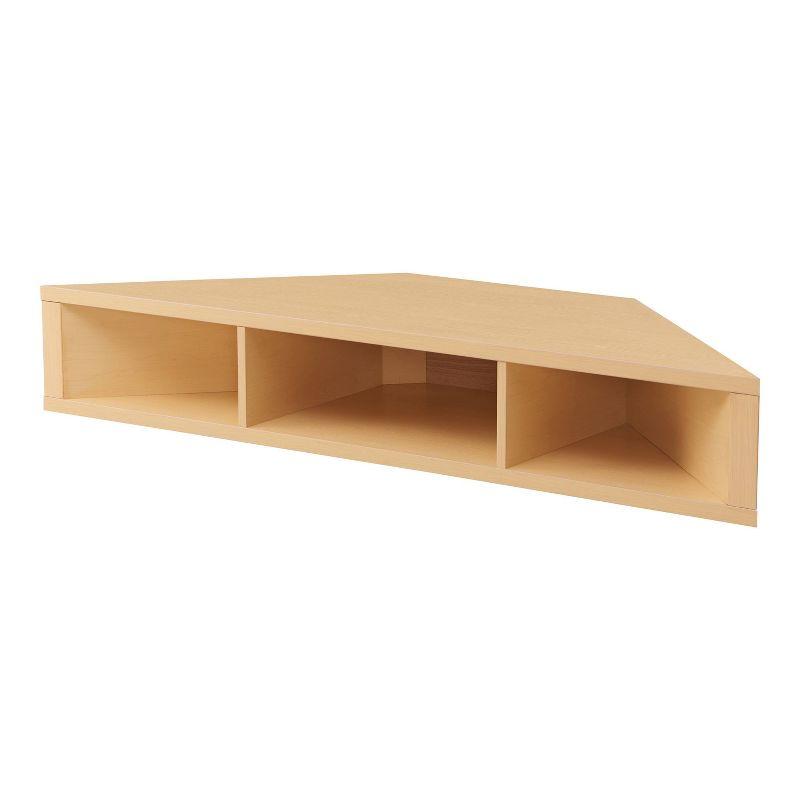 24/7 Shop At Home Tybo Open Shelves Corner Floating Console Fits TV Stand for TVs up to 50" Gingko Maple