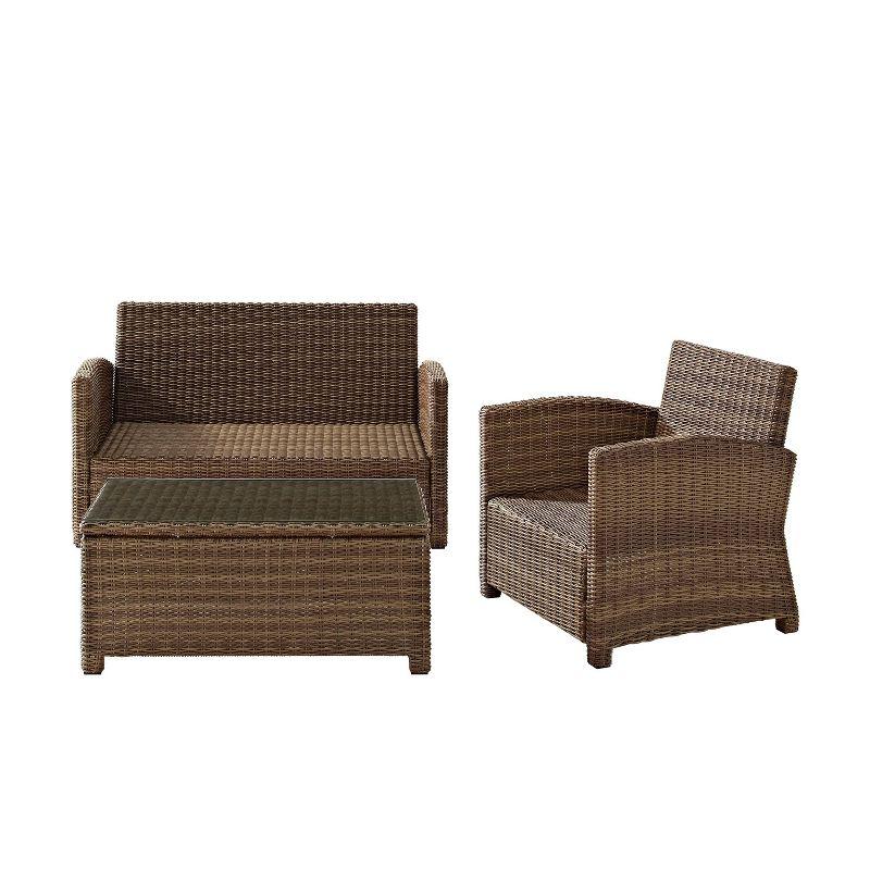 Bradenton 3-Piece Navy Wicker Outdoor Conversation Set