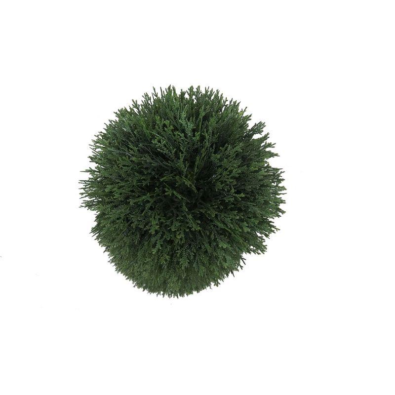 Elegant White Triple Ball Boxwood Topiary with Lights - 49" Outdoor Centerpiece