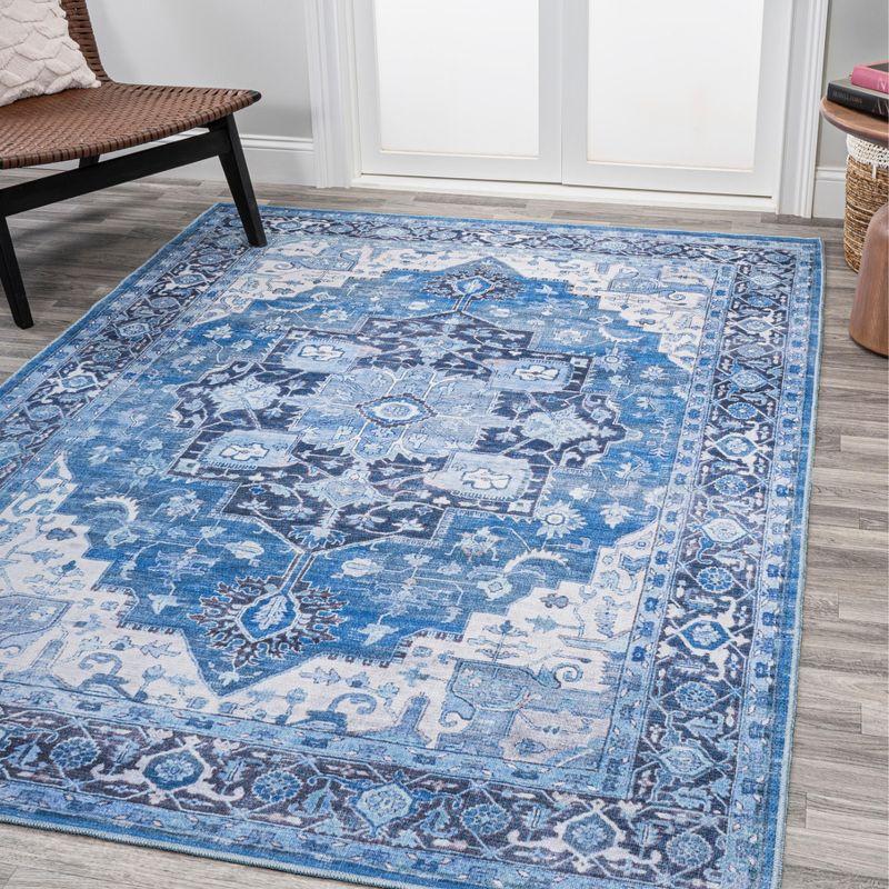 Maris Ornate Medallion Washable Area Rug - JONATHAN Y