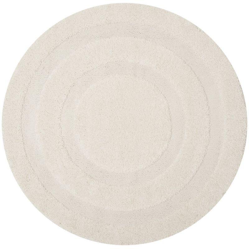 Florida Shag SG454 Power Loomed Indoor Area Rug - Creme/Creme - 4' round - Safavieh.
