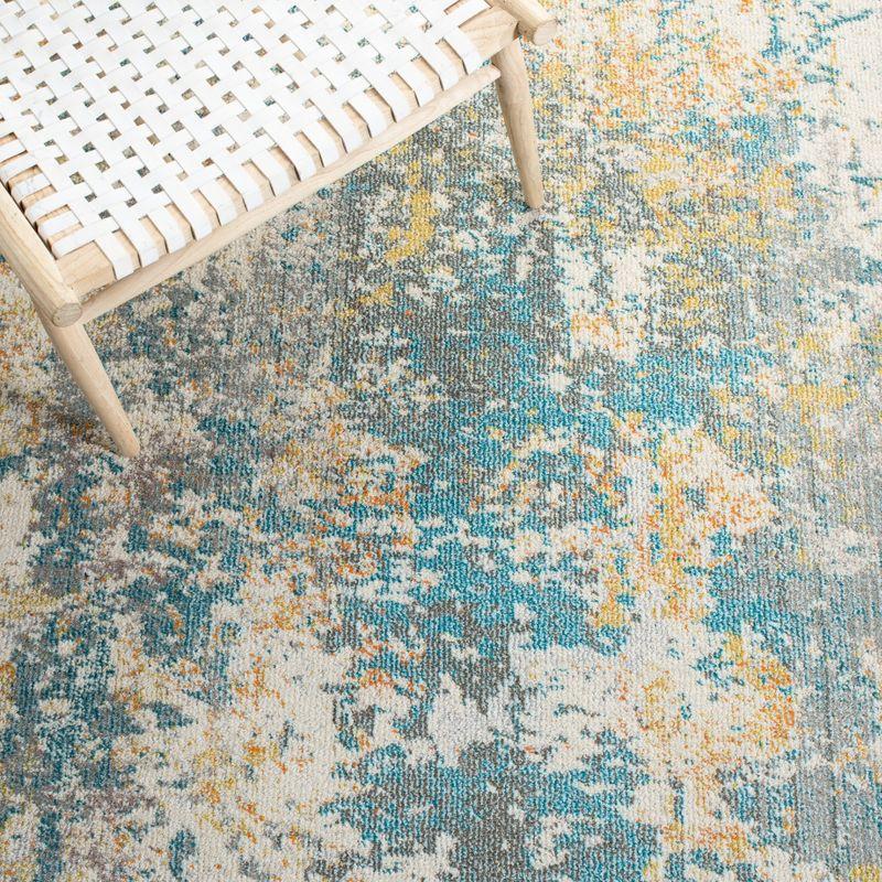 Madison MAD453 Power Loomed Indoor Area Rug - Teal/Gold - 8'x10' - Safavieh
