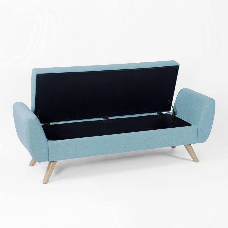 HomePop Modern Boucle Storage Bench with Wood Legs