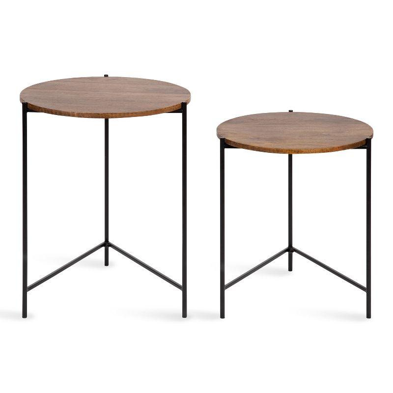 Kate and Laurel Ulani Round Metal Accent Table Set