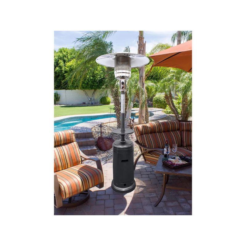 Outdoor Patio Heater 48000 BTU Hammered Silver - AZ Patio Heaters: Propane Heat Source, 10ft Radius Coverage, Metal Frame