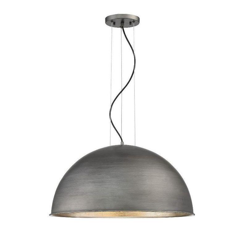 Savoy House Sommerton 3 - Light Pendant in  Rubbed Zinc/Silver Leaf