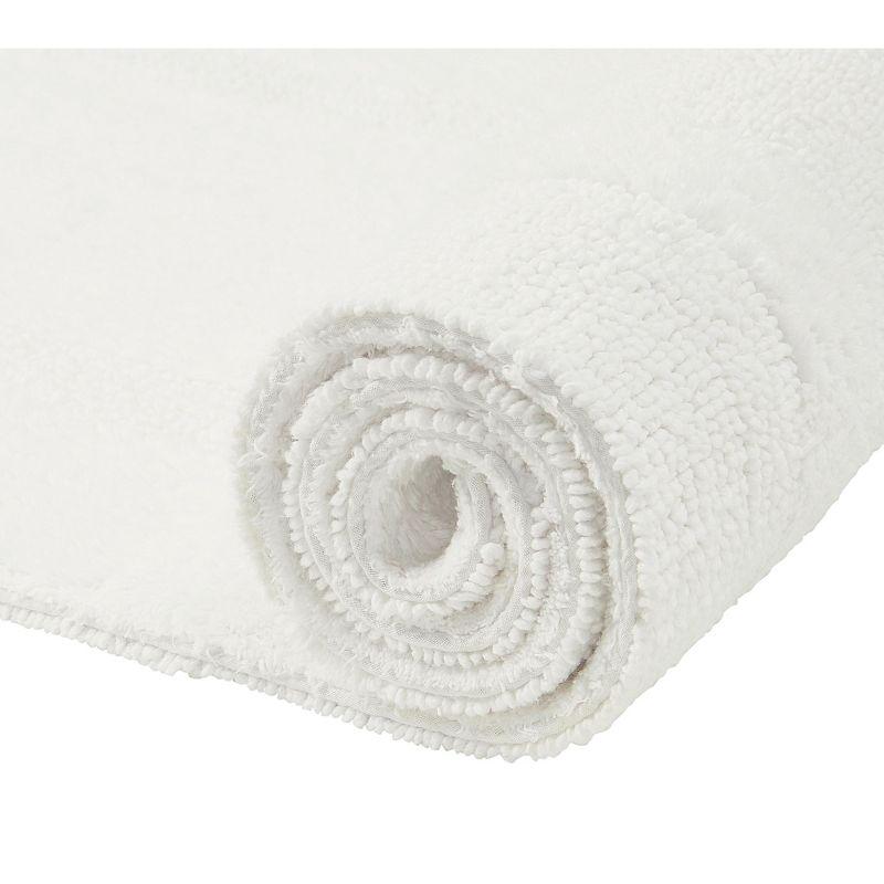 Better Trends Lux 100% Cotton Tufted Solid Reversible Bath Rug Set 2 PC (17" x 24" | 21" x 34") - Ivory
