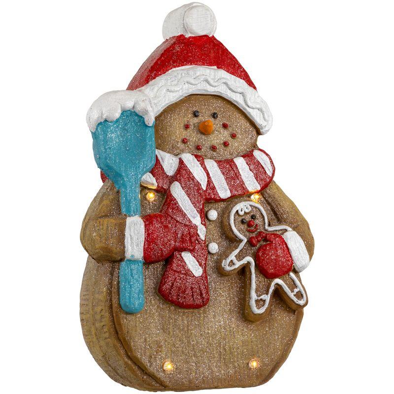 Northlight LED Lighted Gingerbread Snowman with Cookie Christmas Figure - 15.75"