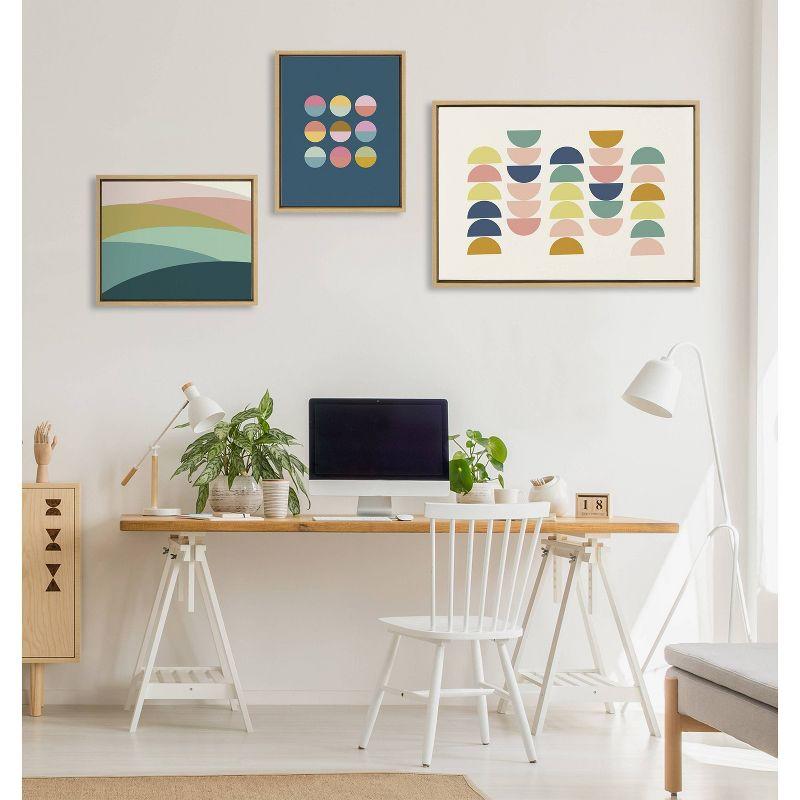 Kate & Laurel All Things Decor (Set of 3) 23"x33" Sylvie Abstract Shapes Framed Canvas Set Natural: Modern Wall Art, Digital Print