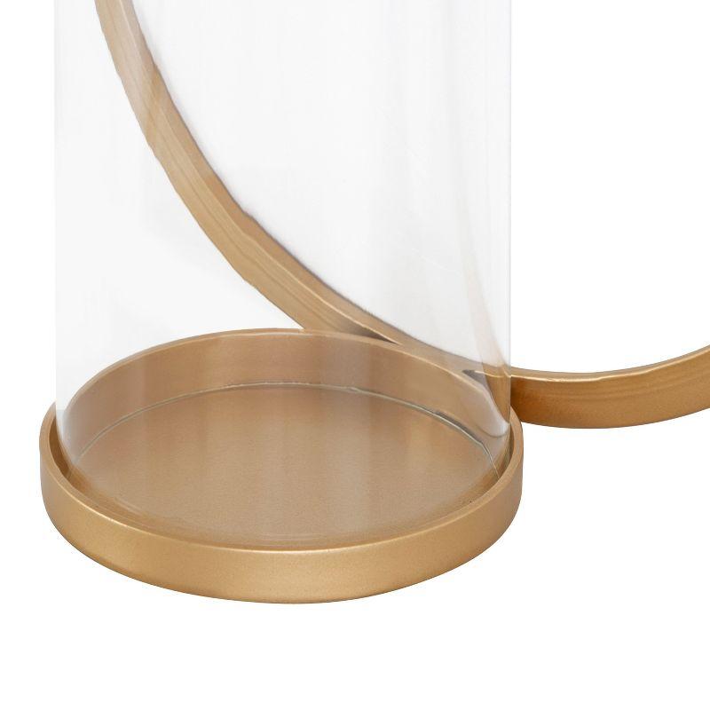 Kate and Laurel Khauli Round Metal Wall Sconce, 12" Diameter, Gold