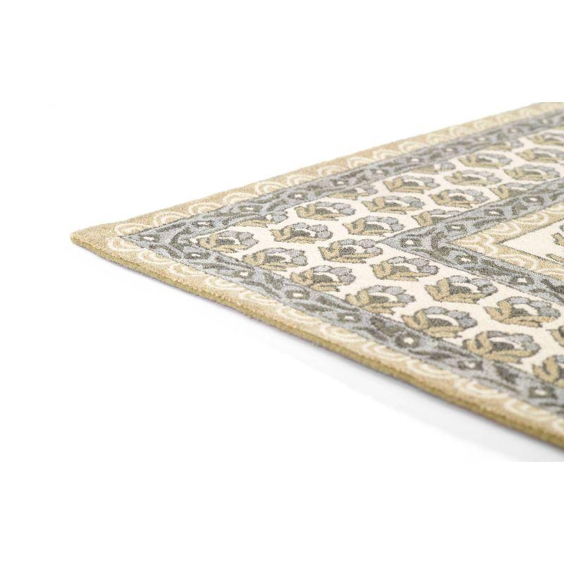 Momeni 3'6"x5'6" Cotswold Bourton Floral Handtufted Area Rug Green: Wool, Medium Pile, Botanical Pattern, Indoor Use