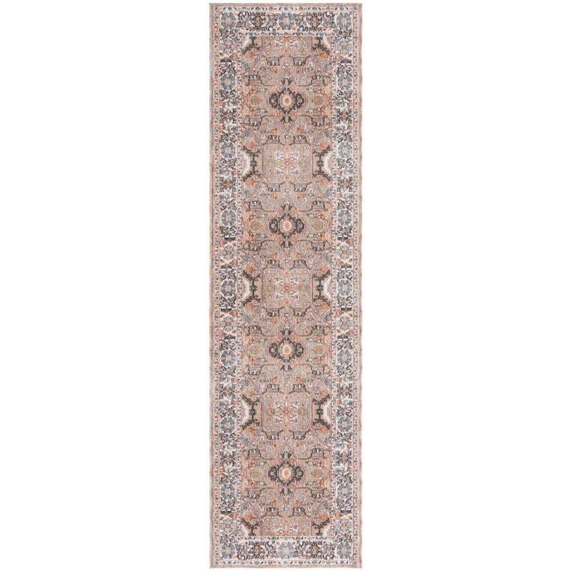 Elegant Crimson Beige/Ivory Synthetic 2'2" x 4' Area Rug