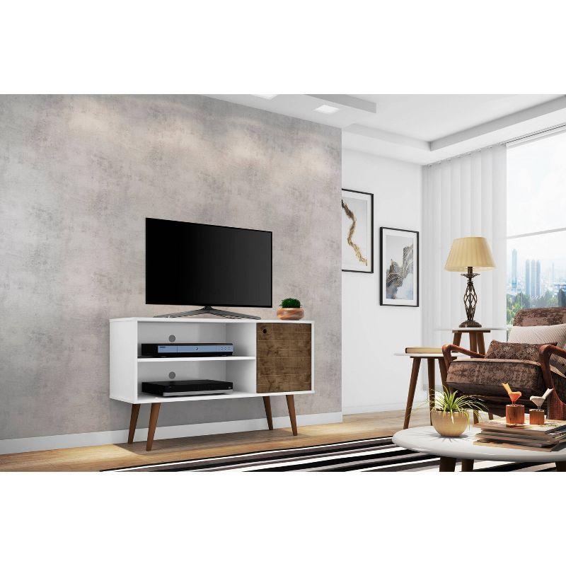 Liberty Mid-Century Modern 2 Shelves and 1 Door TV Stand for TVs up to 46" - Manhattan Comfort