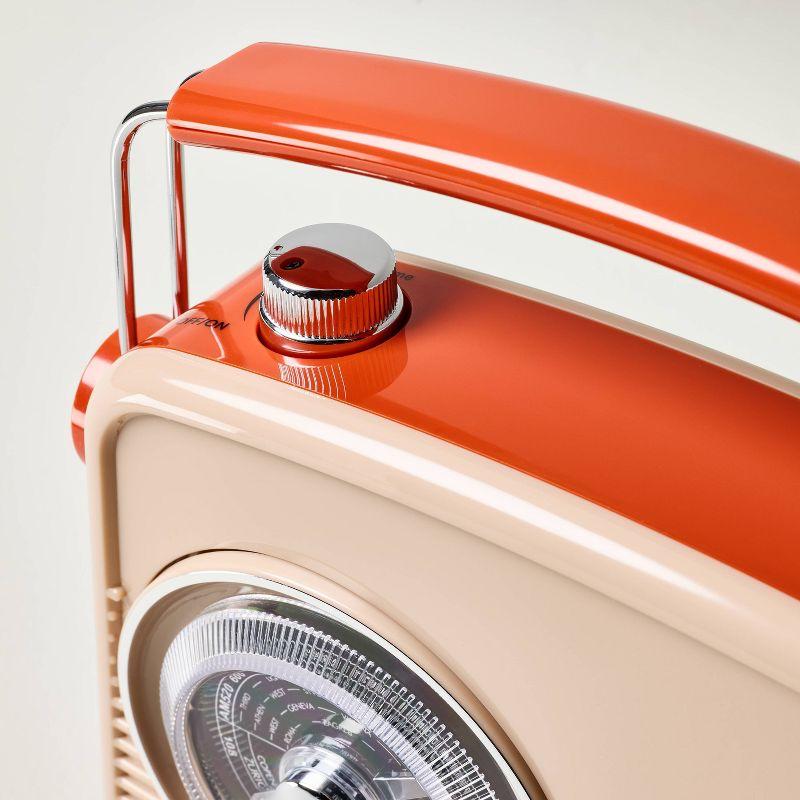 Retro Portable AM/FM Bluetooth Radio Tonal Orange: Hearth & Hand™ with Magnolia, Rechargeable, USB Cable Included