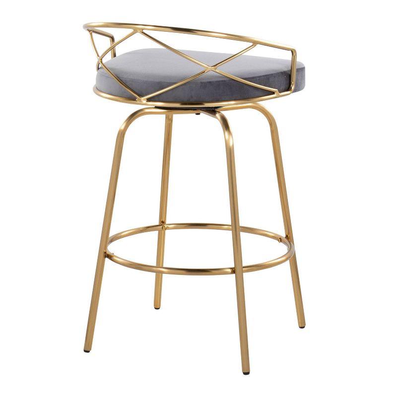 Set of 2 Charlotte Counter Height Barstools Gold/Gray - LumiSource