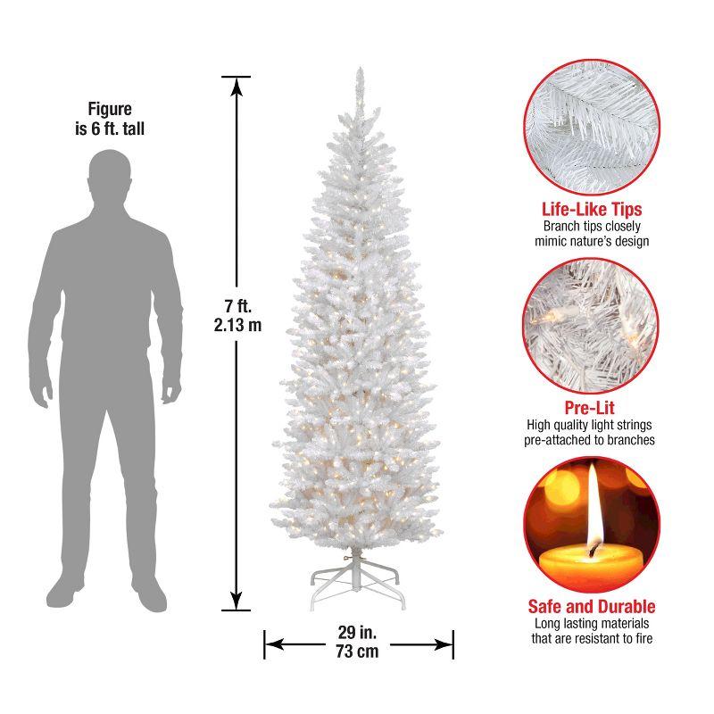 Prelit Slim White Kingswood Fir Artificial Christmas Tree Clear Lights - National Tree Company