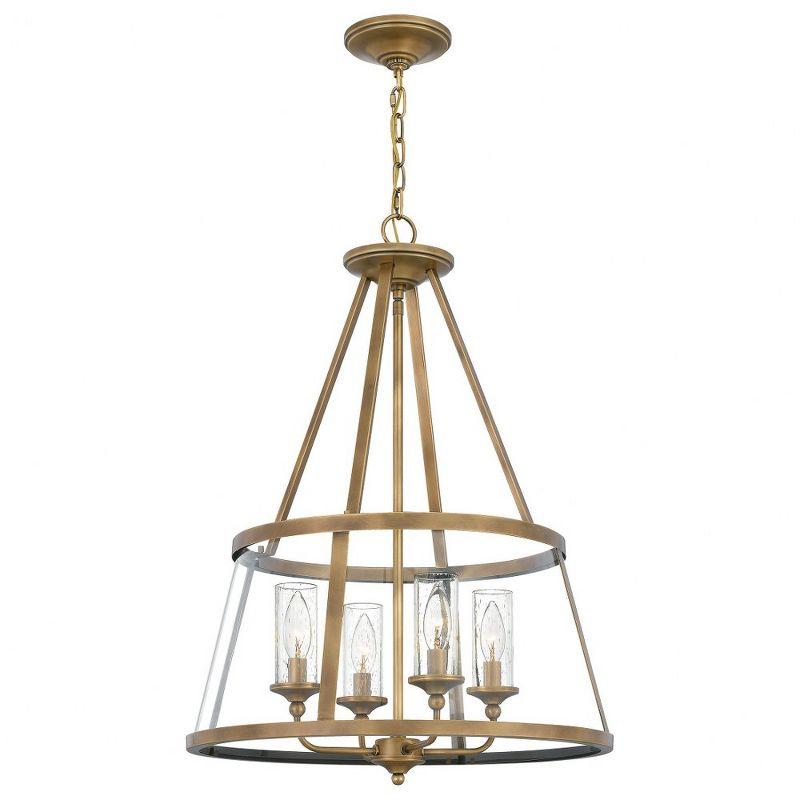 Barlow 4-Light Weathered Brass and Clear Glass Pendant