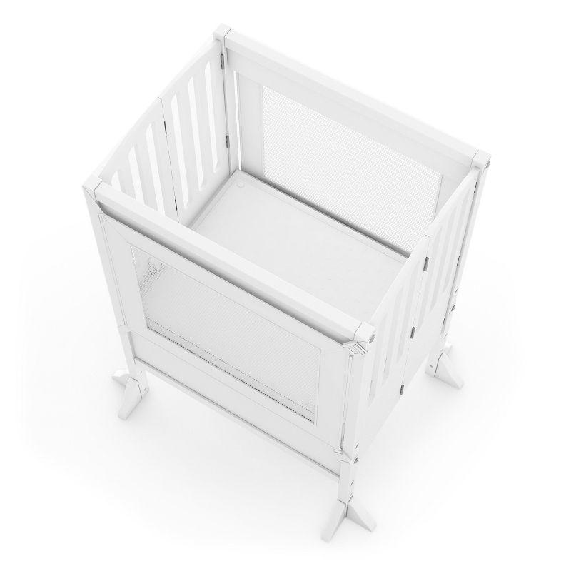 White Foldable Wooden Double Kitchen Helper Step Stool